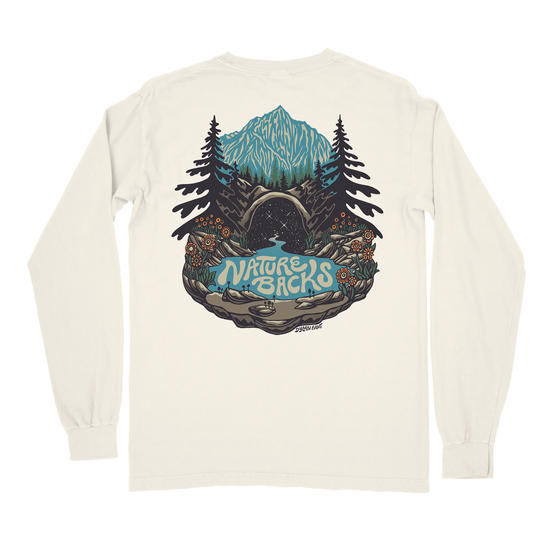 Nature Backs Comfort Colors Mystic Ivory Long Sleeve T-Shirt | Nature-Inspired Design on Ultra-Soft Fabric