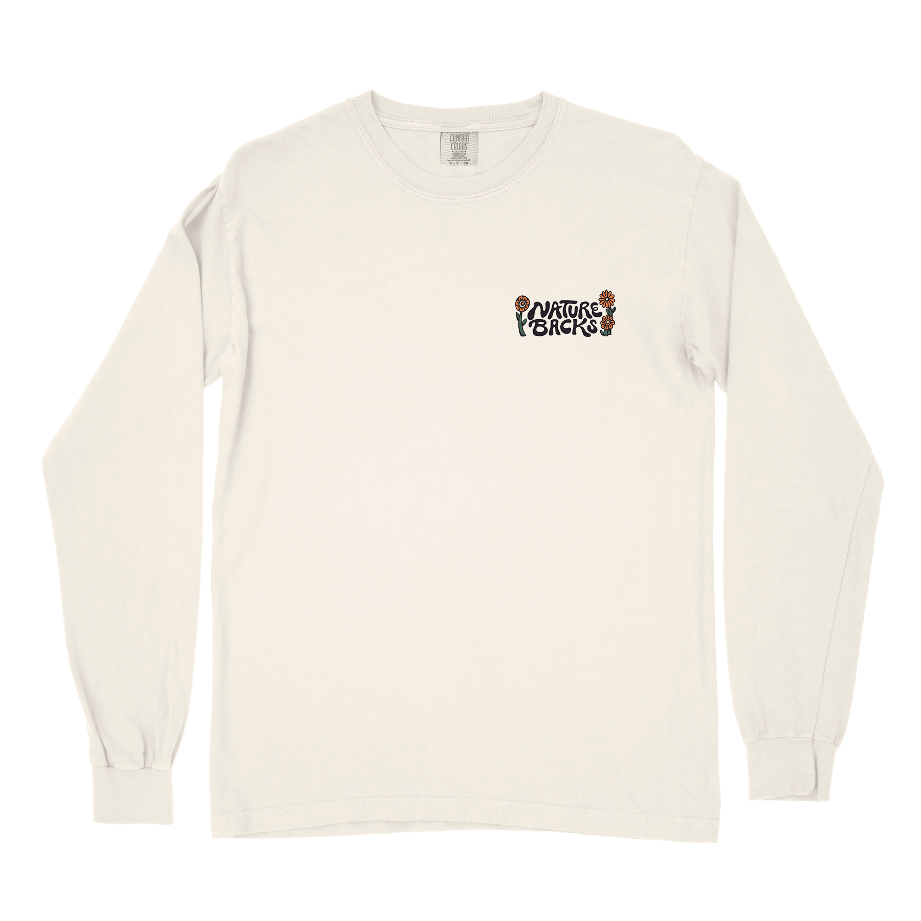 Nature Backs Comfort Colors Mystic Ivory Long Sleeve T-Shirt | Nature-Inspired Design on Ultra-Soft Fabric