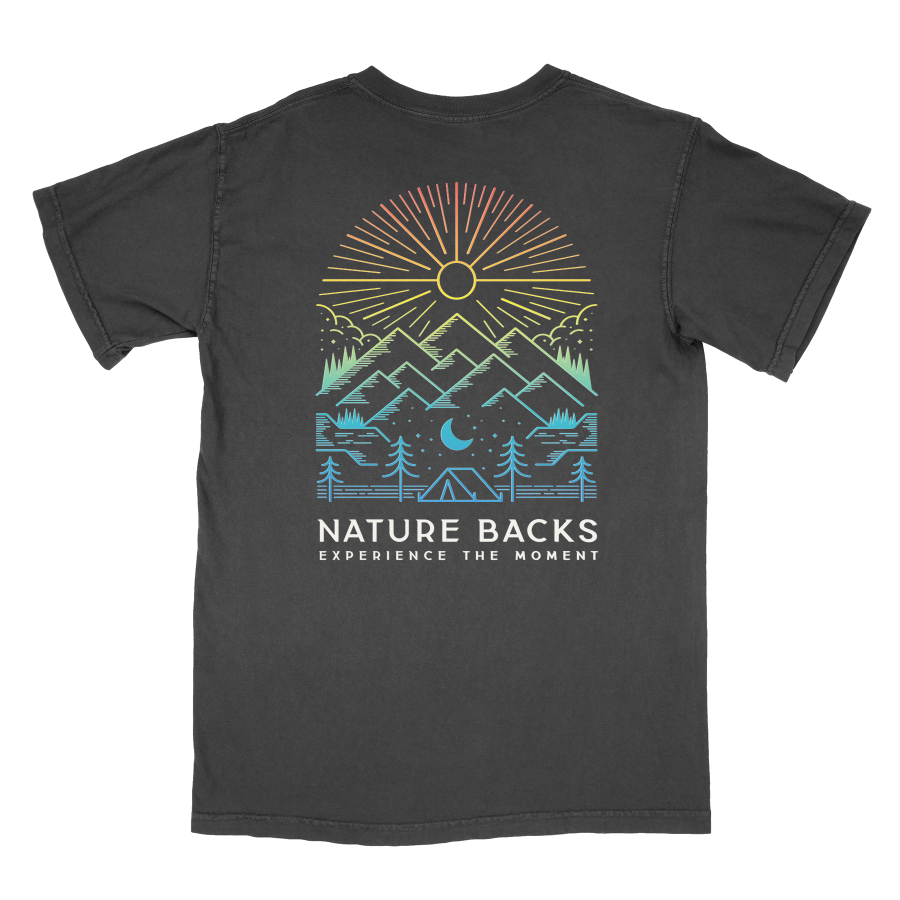 Nature Backs Comfort Colors Daybreak Black Short Sleeve T-Shirt | Nature-Inspired Design on Ultra-Soft Fabric