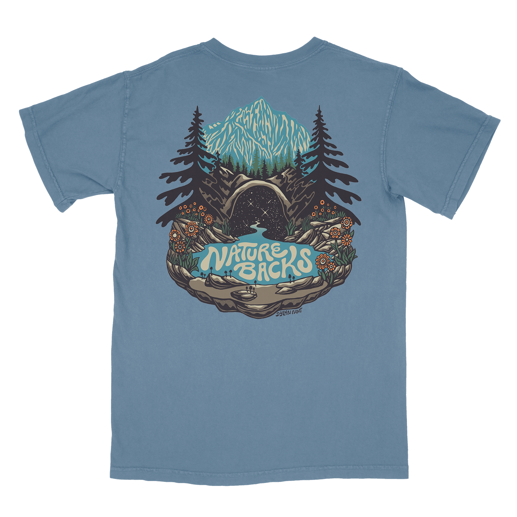 Nature Backs Comfort Colors Mystic Fog Short Sleeve T-Shirt | Nature-Inspired Design on Ultra-Soft Fabric