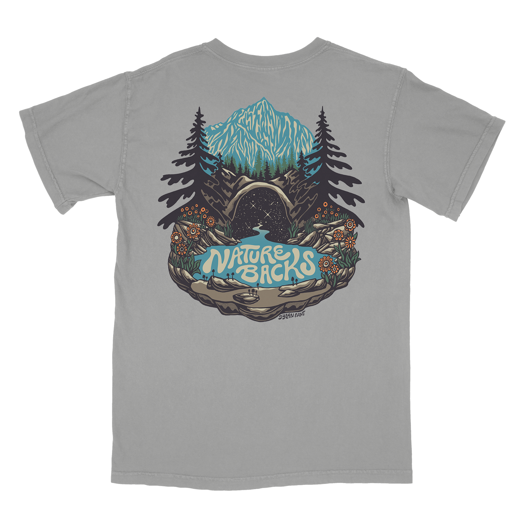 Nature Backs Comfort Colors Mystic Slate Short Sleeve T-Shirt | Nature-Inspired Design on Ultra-Soft Fabric